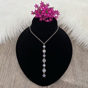 💙💜 BRIGHTON Halo Aurora Y Necklace
Silver-Tanzanite Blue/Purple Crystals